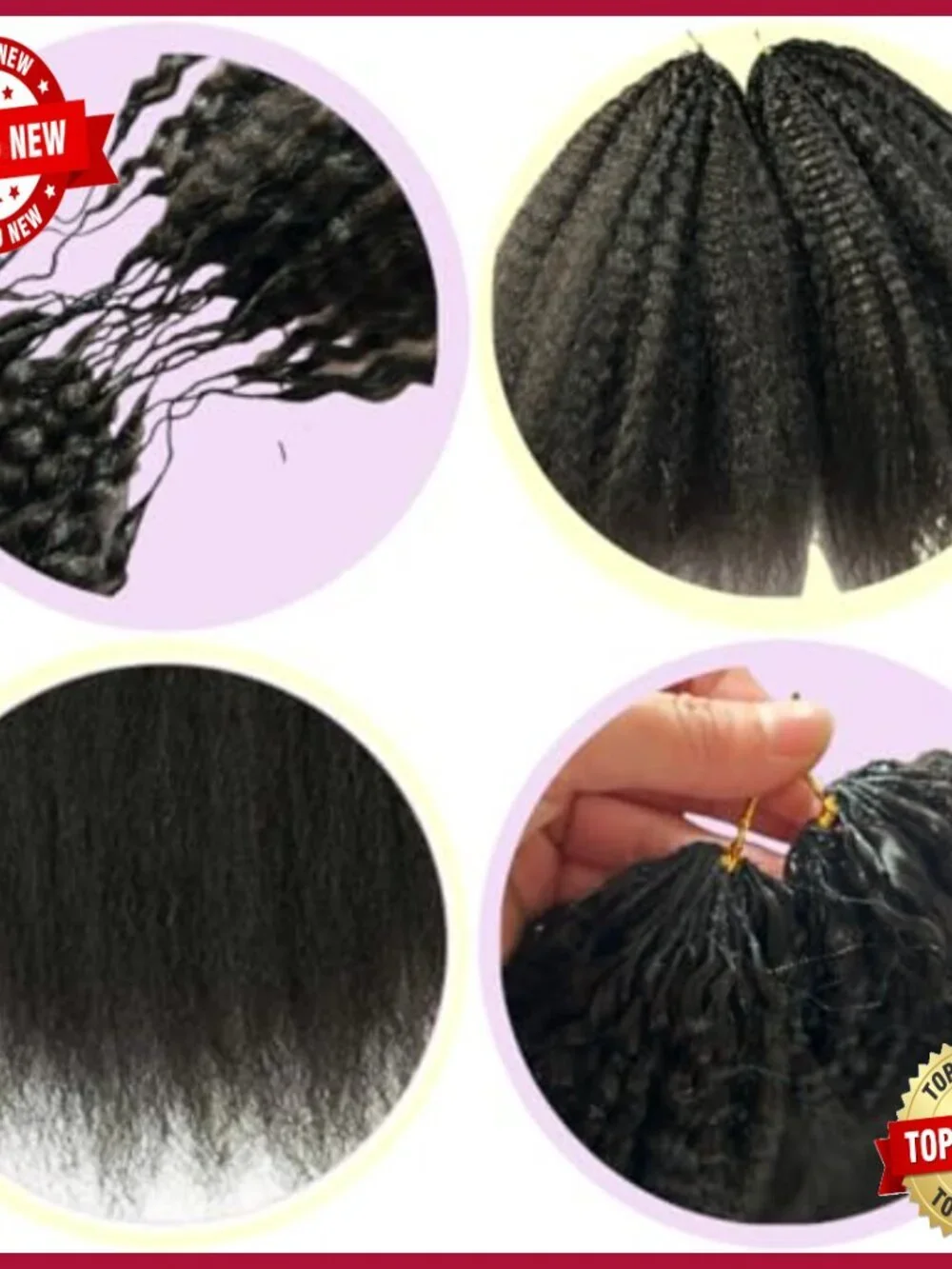 20 Inch Knotless Crochet Hair Extensions 100% Human Hair Kinky Straight